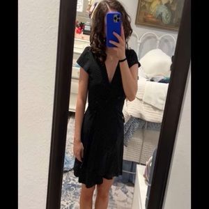 Brandy Melville black and white polka dot wrap dress